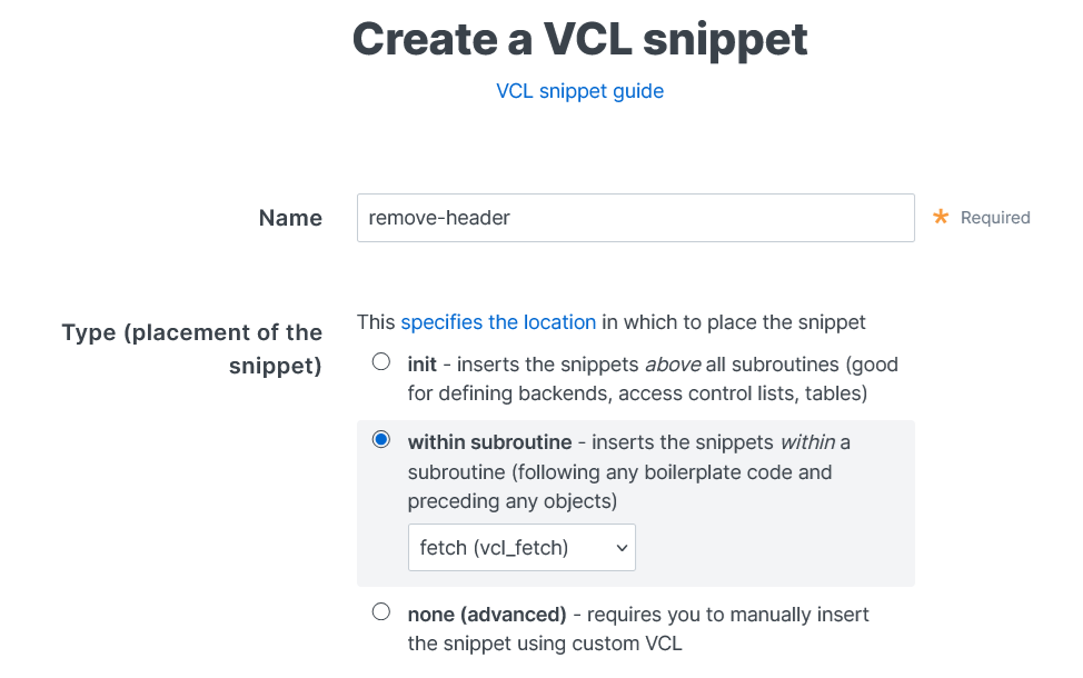 second vcl snippets 2