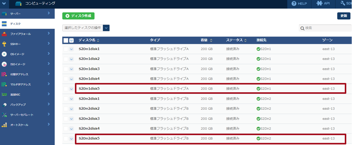 増設ディスクの追加